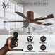 Atlas Irene-5H 52 inch Walnut Tone Flush Mount Paddle Fan, Flush Mounted